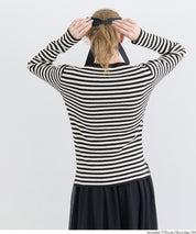 安哥拉觸感船領針織上衣