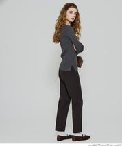 安哥拉觸感船領針織上衣