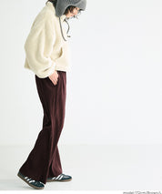 保暖羅紋休閒寬褲