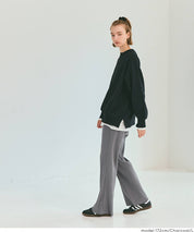 保暖羅紋休閒寬褲