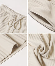 保暖羅紋休閒寬褲