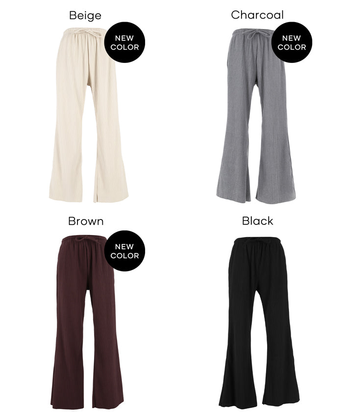 保暖羅紋休閒寬褲