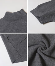 兩件式 短版高領針織毛衣+荷葉邊內襯