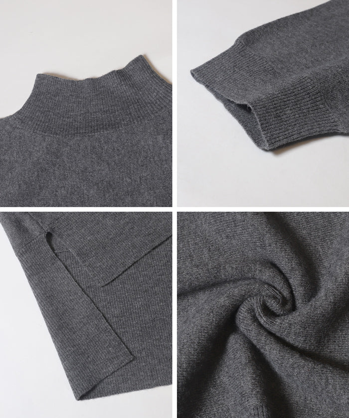 兩件式 短版高領針織毛衣+荷葉邊內襯