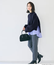 兩件式 短版高領針織毛衣+荷葉邊內襯