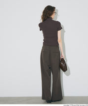 高領短袖合身針織上衣