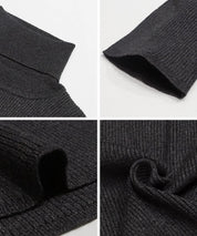 高領短袖合身針織上衣