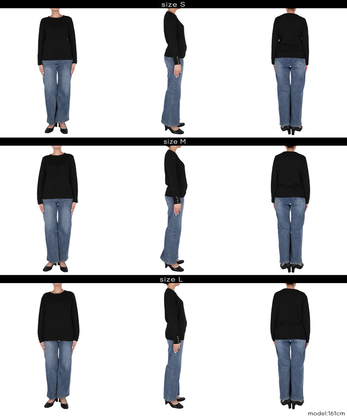 袖口金扣長袖針織上衣