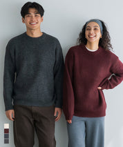 絨感圓領長袖毛衣