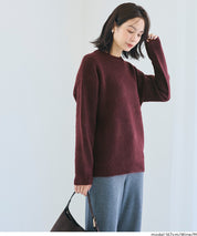 絨感圓領長袖毛衣