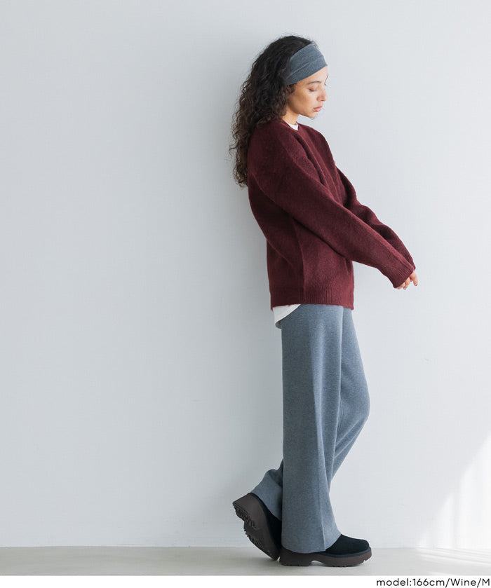 絨感圓領長袖毛衣