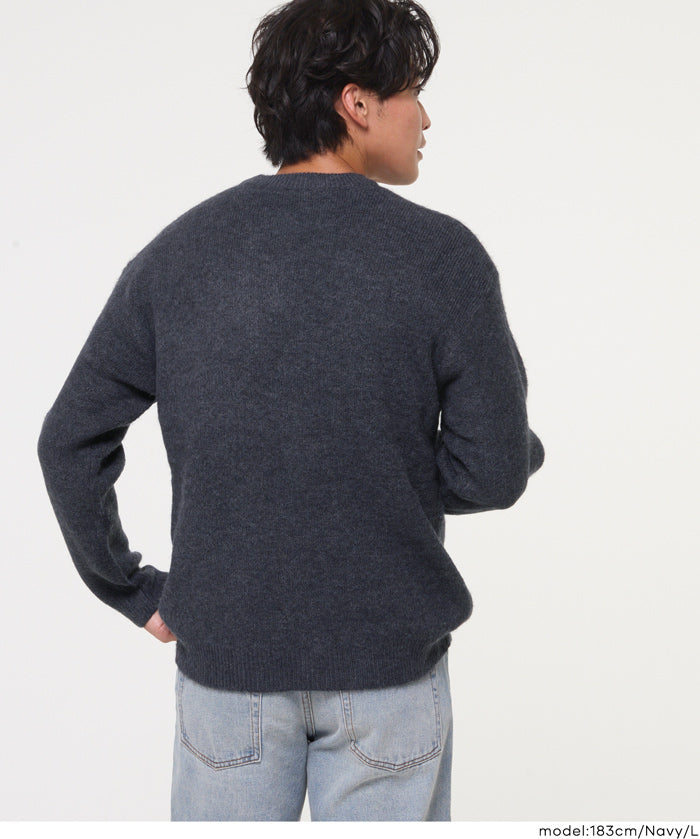 絨感圓領長袖毛衣