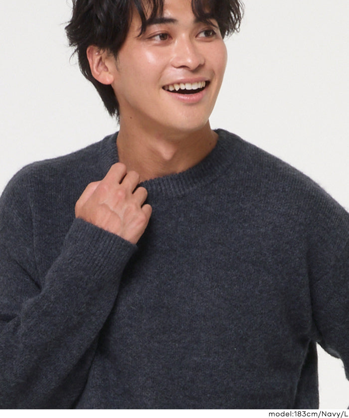 絨感圓領長袖毛衣