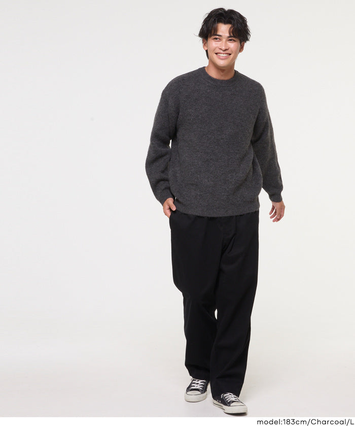 絨感圓領長袖毛衣