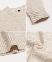 絨感圓領長袖毛衣