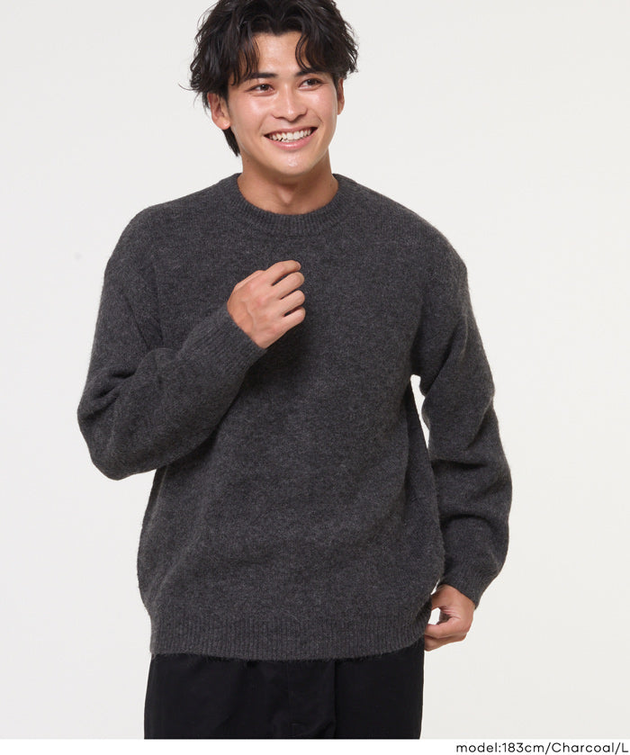 絨感圓領長袖毛衣