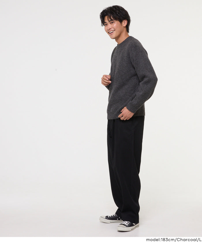 絨感圓領長袖毛衣