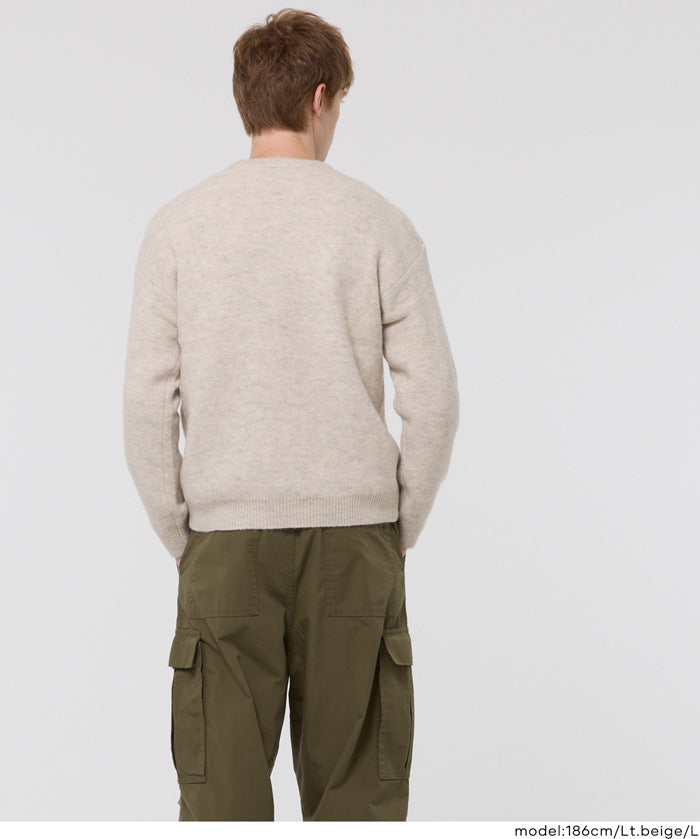 絨感圓領長袖毛衣