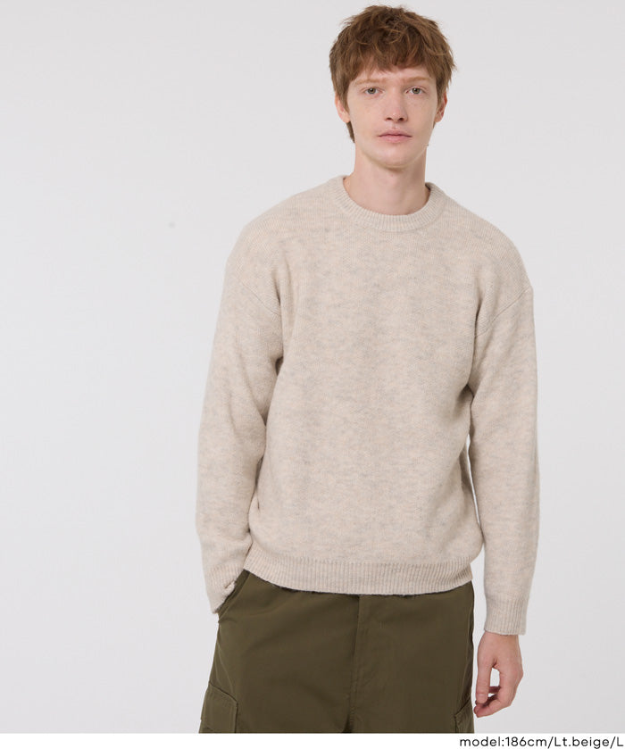 絨感圓領長袖毛衣