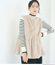 絨毛荷葉下擺背心