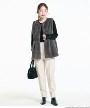 絨毛荷葉下擺背心