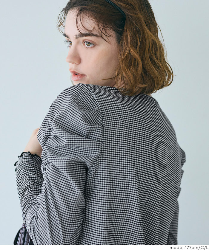 抽皺造型長袖楊柳上衣