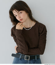 抽皺造型長袖楊柳上衣