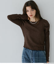 抽皺造型長袖楊柳上衣