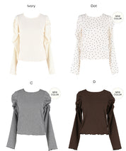 抽皺造型長袖楊柳上衣