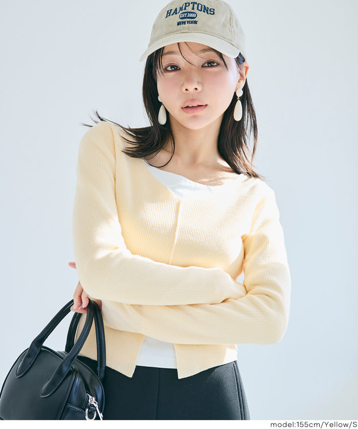 前開衩針織上衣 可機洗