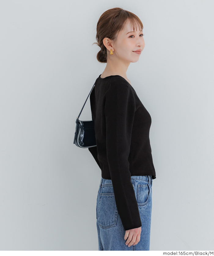 前開衩針織上衣 可機洗