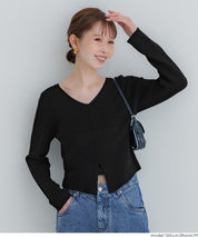 前開衩針織上衣 可機洗