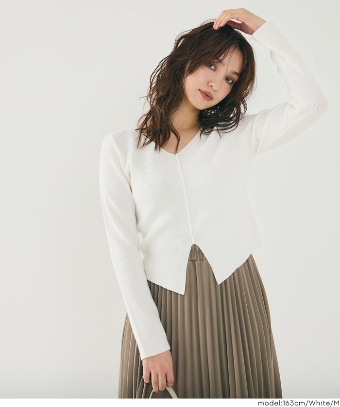 前開衩針織上衣 可機洗