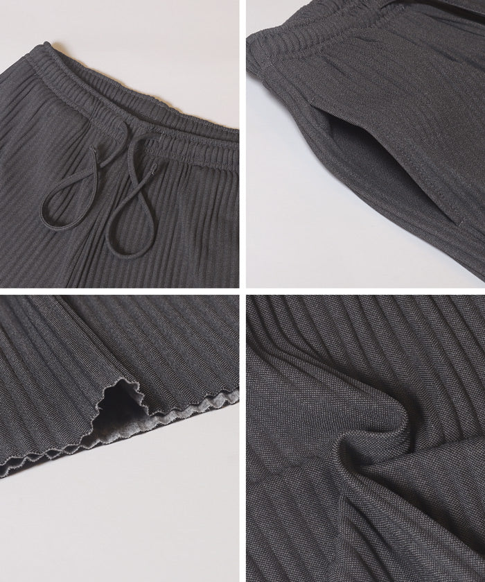 【DAILY WARM】內刷毛喬其羅紋長褲