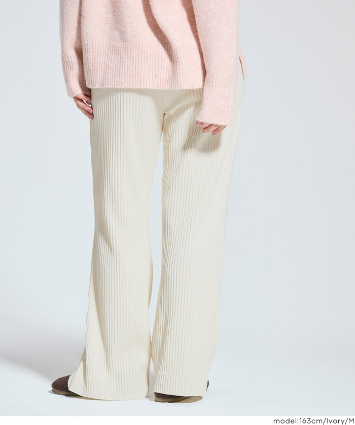 【DAILY WARM】內刷毛喬其羅紋長褲