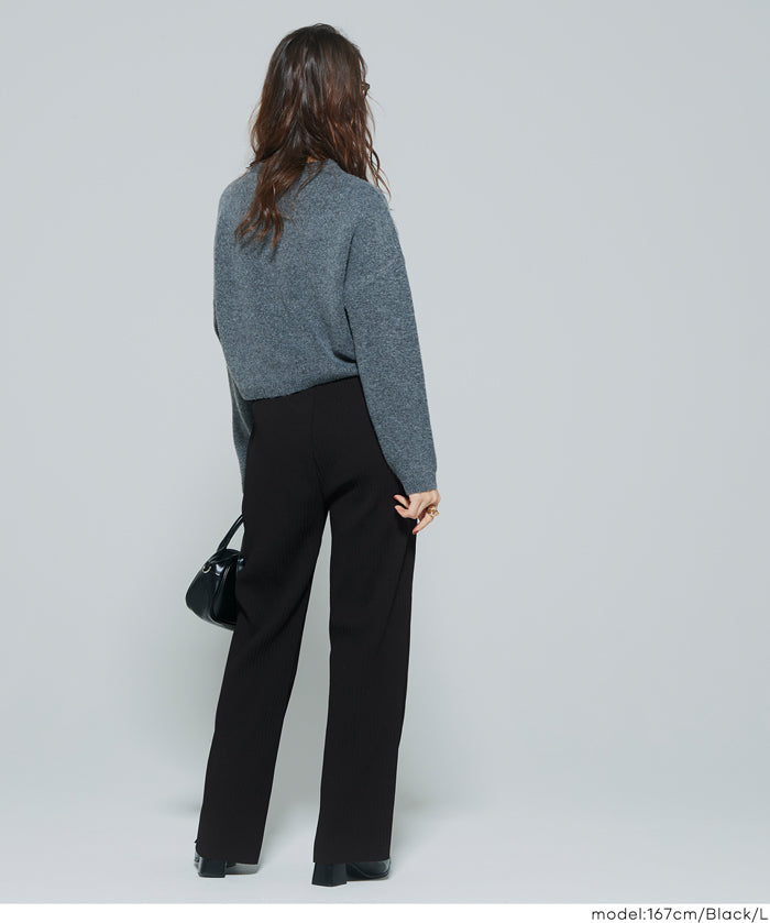 【DAILY WARM】內刷毛喬其羅紋長褲