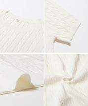 麻花針織短袖上衣