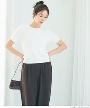 麻花針織短袖上衣