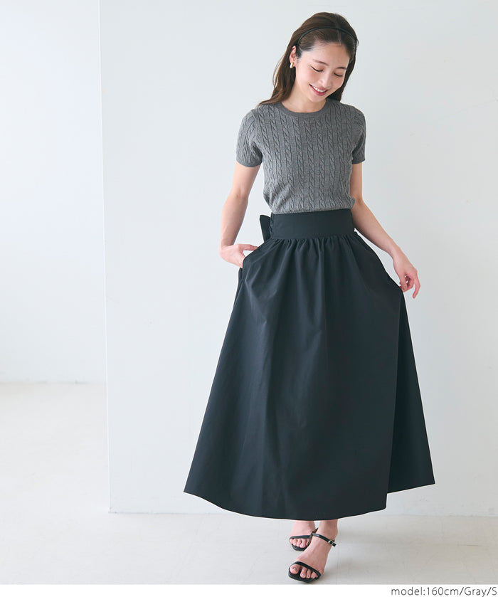 麻花針織短袖上衣