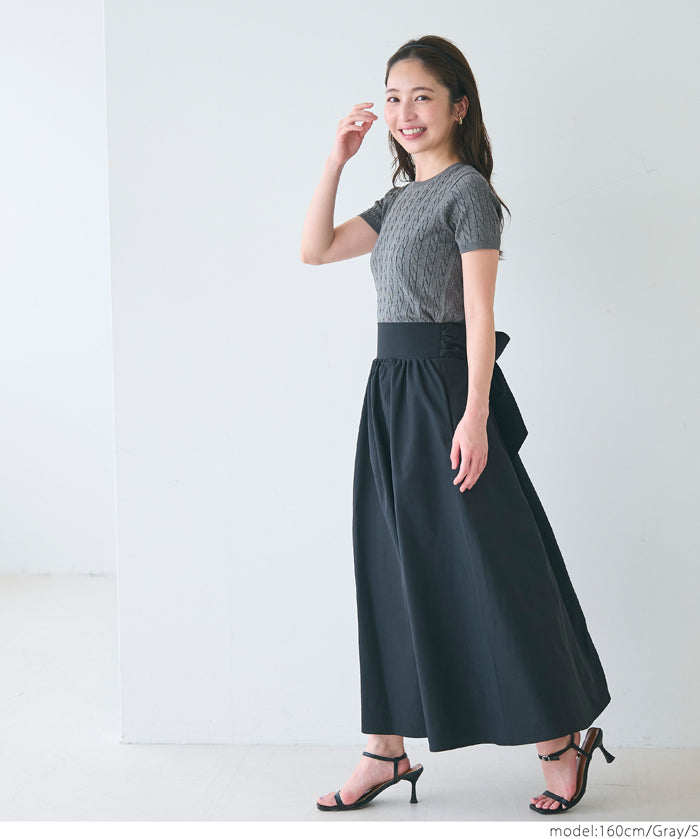 麻花針織短袖上衣