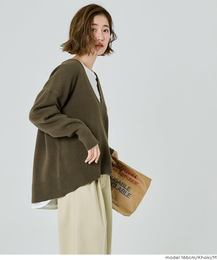 深V領軟糯針織上衣