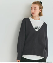 深V領軟糯針織上衣