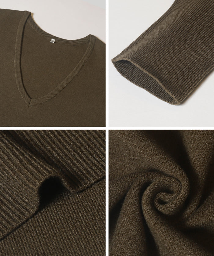 深V領軟糯針織上衣