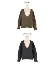 深V領軟糯針織上衣