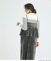 安哥拉觸感撞色高領針織上衣