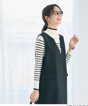 安哥拉觸感撞色高領針織上衣