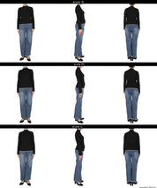 安哥拉觸感撞色高領針織上衣