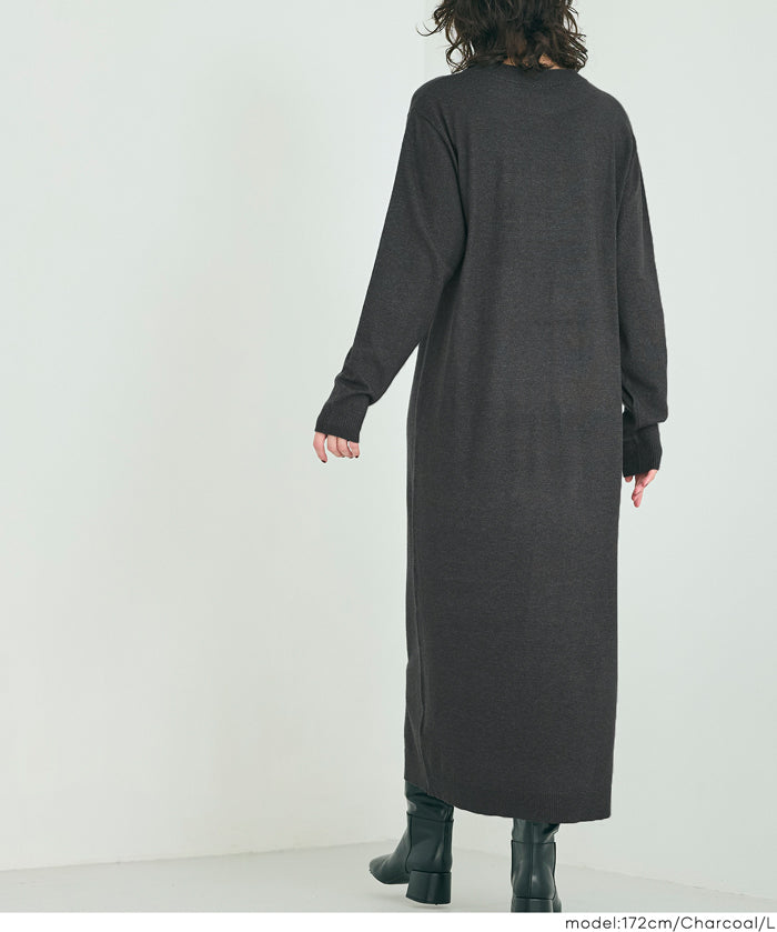 針織長版洋裝