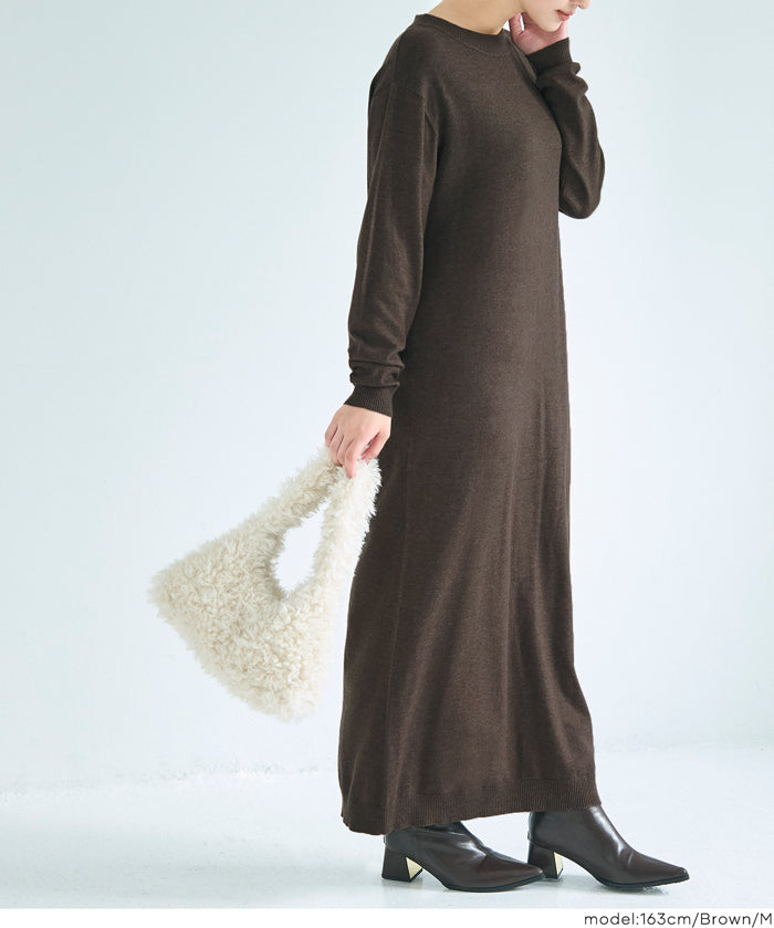 針織長版洋裝