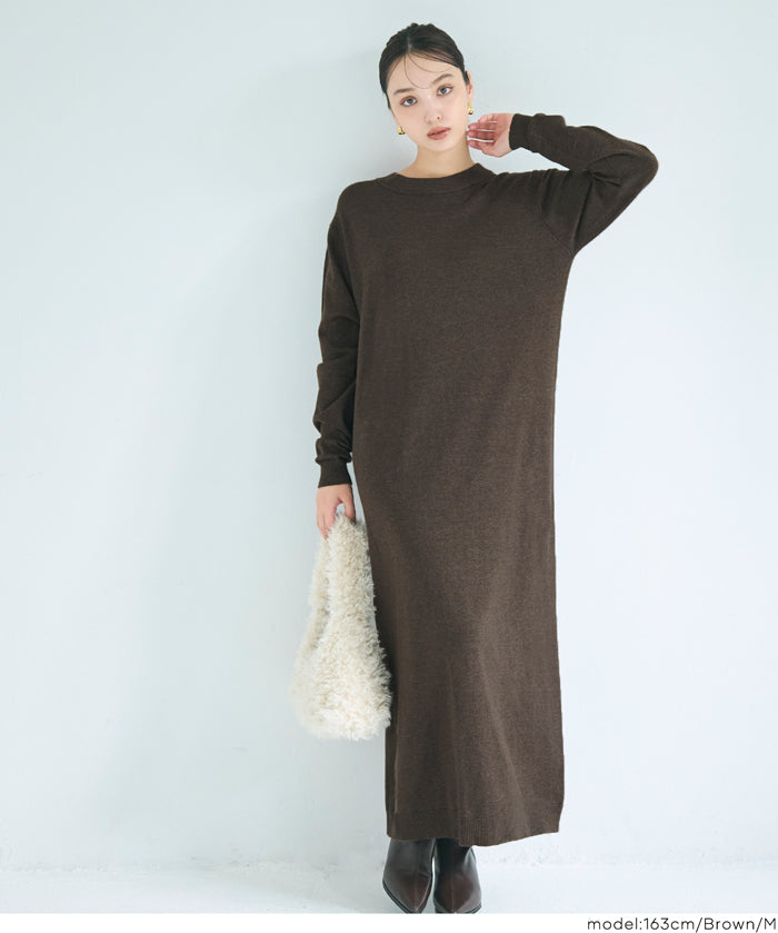 針織長版洋裝